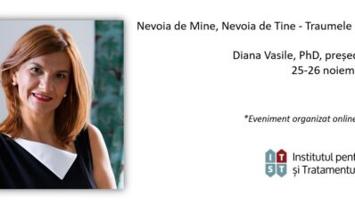 CU CREDITE. WORKSHOP ISTT specialisti: Nevoia de Mine, Nevoia de Tine – Traumele de relatie (22 si 23 martie 2025)